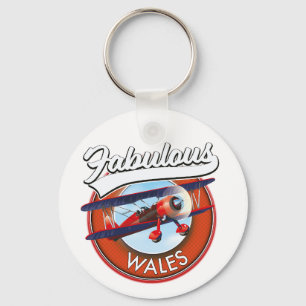 Chaveiro Fabuloso patch de viagem do estilo retrô Wales