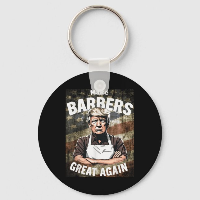 Chaveiro Faça Barbeiros Excelente Novamente _ Barbeiros Par (Frente)