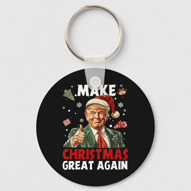 Chaveiro Faça Excelente De Natal Novamente Papais noeis Eng (Frente)