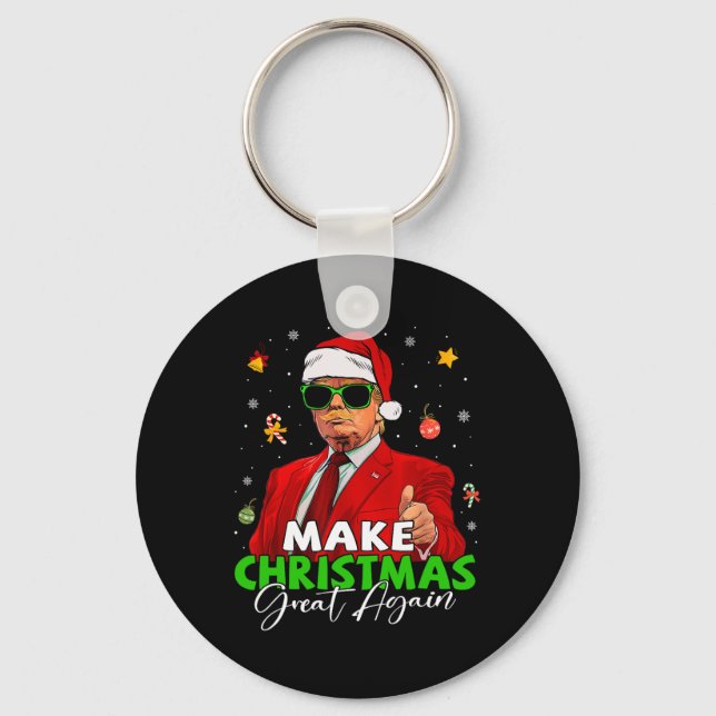 Chaveiro Faça Excelente de Natal novamente Papais noeis eng (Frente)