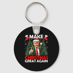 Chaveiro Faça o Natal Grande Novamente Funny Santa Trump 20