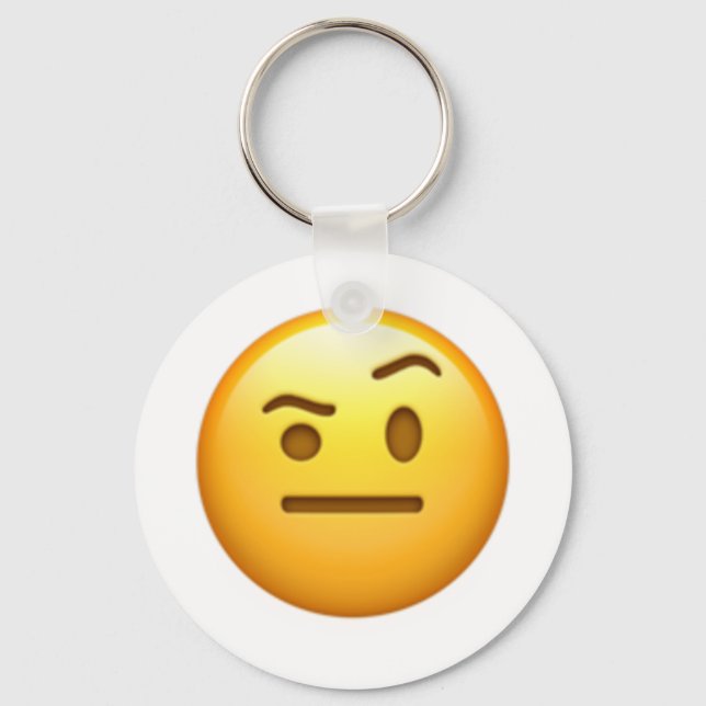 Chaveiro Face Com Uma sobrancelha Levantada - Emoji (Frente)