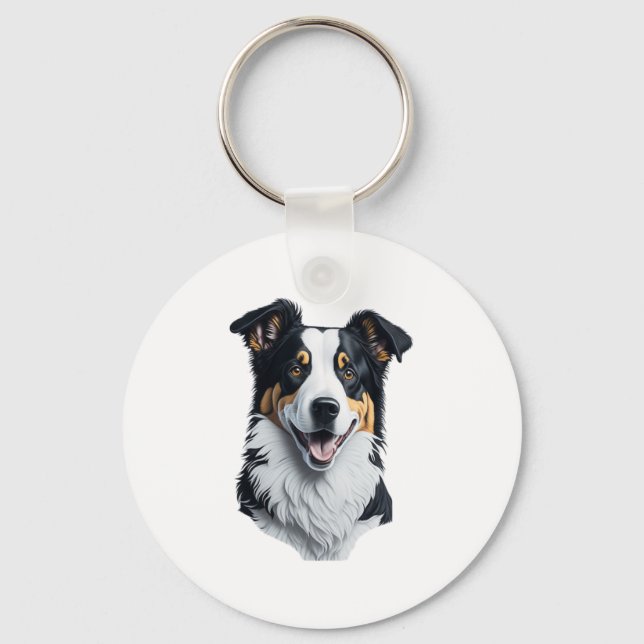 Chaveiro Face de Border Collie (Frente)