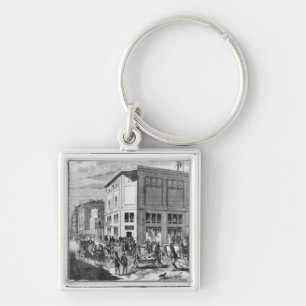 Chaveiro Fachada do hotel Drouot, Paris, c.1852 (engravi