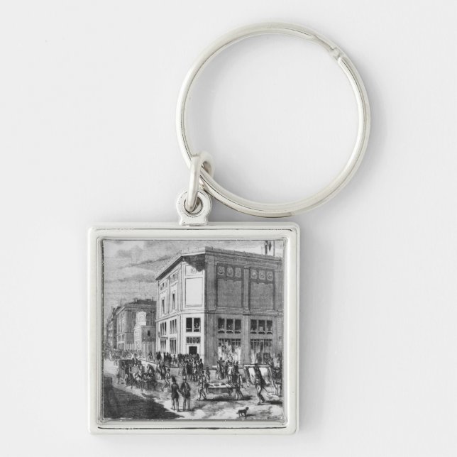 Chaveiro Fachada do hotel Drouot, Paris, c.1852 (engravi (Frente)
