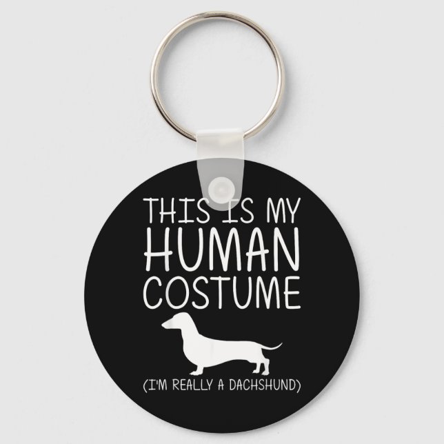 Chaveiro Fachada Fácil de Halloween Humano do Dachshund Sal (Frente)