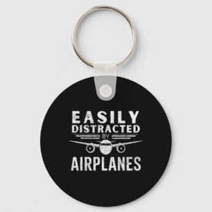 Chaveiro Facilmente Distraída Por Aviões Em Aviação Funny L