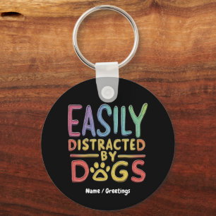 Chaveiro Facilmente Distraído por Cães Design Gráfico Diver