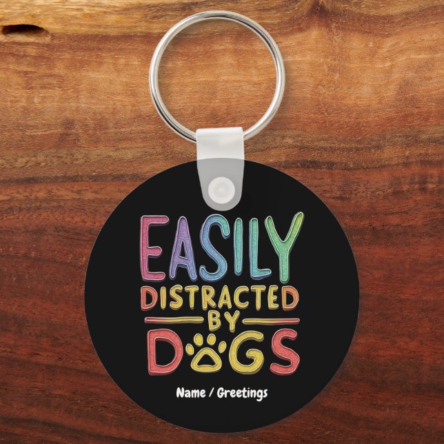 Chaveiro Facilmente Distraído por Cães Design Gráfico Diver (Frente)