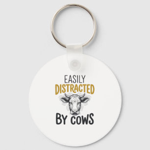 Chaveiro Facilmente Distraído Por Vacas Camisa Engraçada Pa