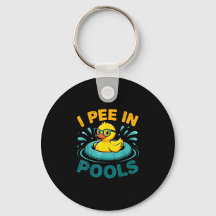 Chaveiro Faço xixi em piscinas divertido sarcástico com pat