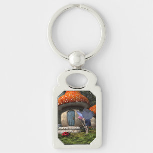 Chaveiro Fada De Cabelo Rosa Bonito Encontra-Se Com Ladybug