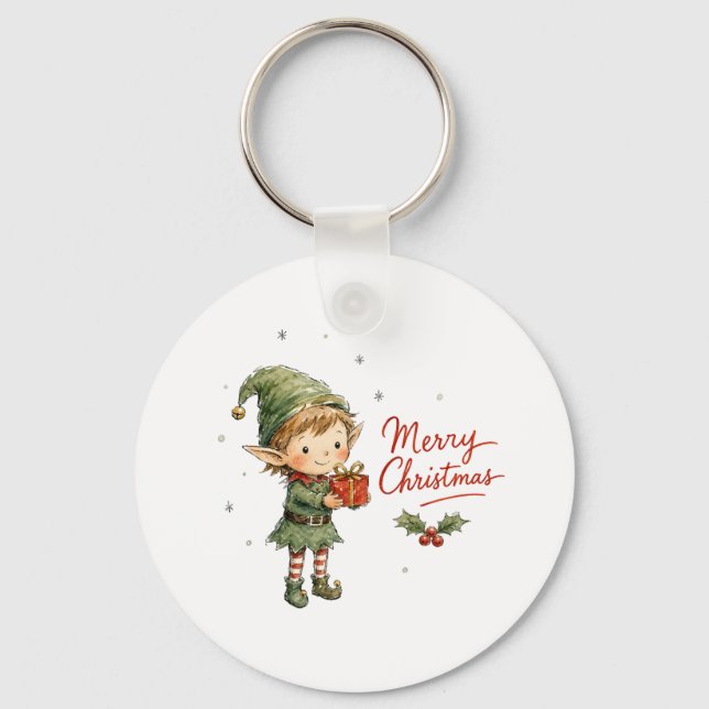 Chaveiro Fada de Natal Fofo com Caixa de Presente (Frente)
