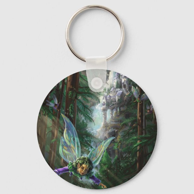 Chaveiro Fadas Florestais e Castelo de Cascata (Frente)