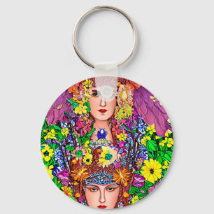 Chaveiro Fairy Princess Sisters Arte floral original