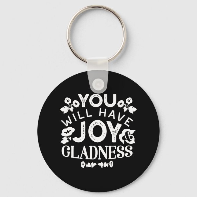 Chaveiro Faith and Happiness – Joy and Gladness Quotes (Frente)