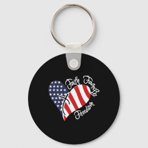 Chaveiro Faith Family Freedom Heart Christian Patriotic 4th