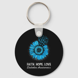 Chaveiro Faith Hope Ama a Consciência da Diabetes