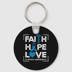 Chaveiro Faith Hope ama Alopecia Consciência 1