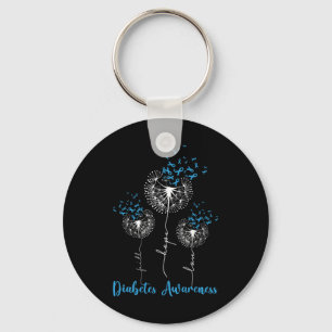 Chaveiro Faith Hope ama Dandelion Flower Diabetes Awarenes