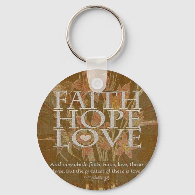 Chaveiro Faith Hope and Love (Frente)