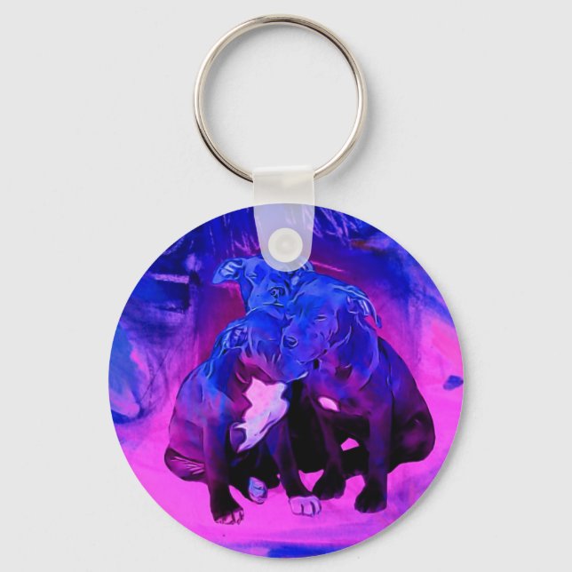 Chaveiro Faith Hope & Charity, Cachorros Touro Abusados (Frente)