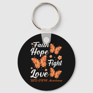 Chaveiro Faith Hope Fight Love RSD CRPS Awarness Butterfly