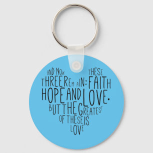 Chaveiro Faith Hope Love 1 Corinthians 13:13