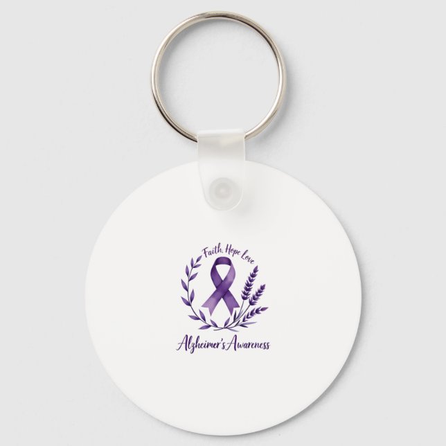 Chaveiro Faith Hope Love Alzheimer's Awareness Dragonfly (1 (Frente)