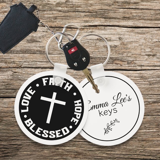 Chaveiro Faith Hope Love Blessed Christian Quote Custom (Criador carregado)