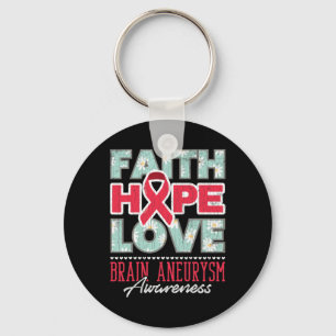 Chaveiro Faith Hope Love Brain Aneurysm Apoio à Consciência