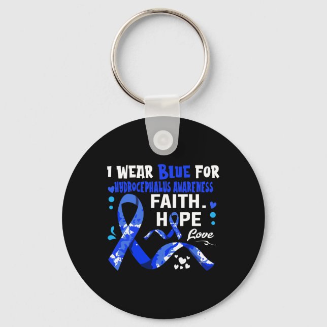 Chaveiro Faith Hope Love I Veste Blue For Hydrocephalus Awa (Frente)