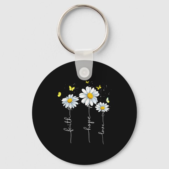 Chaveiro Faith Hope Love Jesus Christian Cross God Faith Fl (Frente)