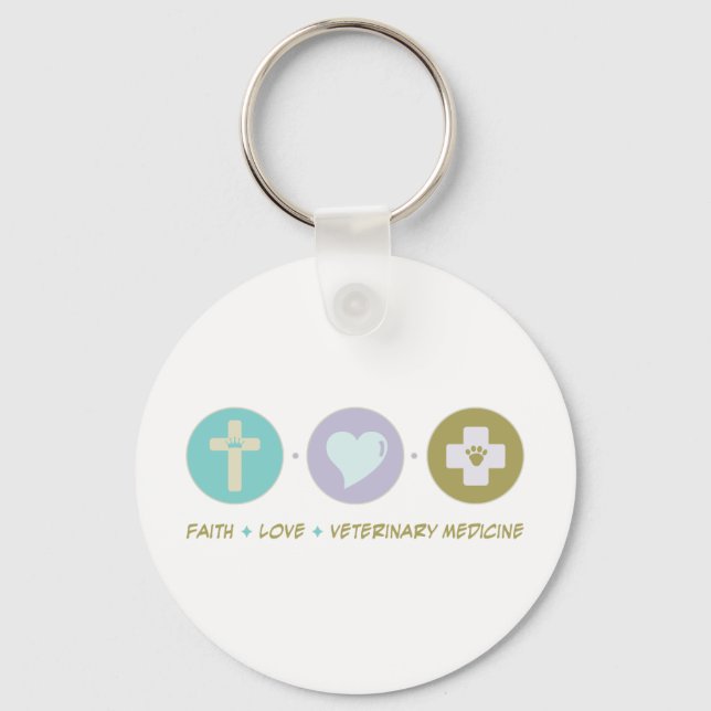 Chaveiro Faith Love Veterinary Medicine (Frente)