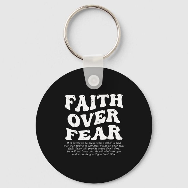 Chaveiro Faith Over Fear Christian  (Frente)