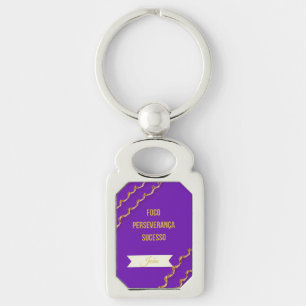 Chaveiro Faixa Roxa Jiu-Jitsu nome personalizável