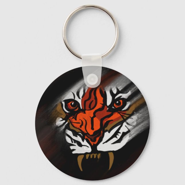 CHAVEIRO FAIXAS LARANJAS E PRETAS (Frente)