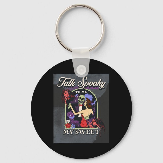 Chaveiro Fale "Spooky" Comigo, Escolhido De Halloween Retro (Frente)