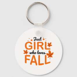 Chaveiro Fall Print Orange Text And Leaves Keychain