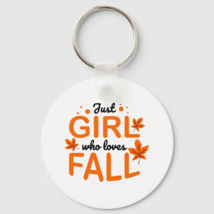 Chaveiro Fall Print Orange Text And Leaves Keychain