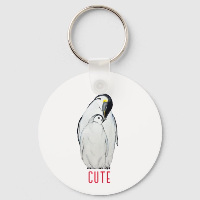 Chaveiro Família bonita de pinguins imperadores T-Shirt (Frente)