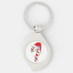 Chaveiro Família Candy Cane Crew de Luzes de Natal Correspo
