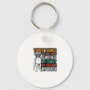 Chaveiro Família de Cachorro Boxer Desenho de Camisa Vintag