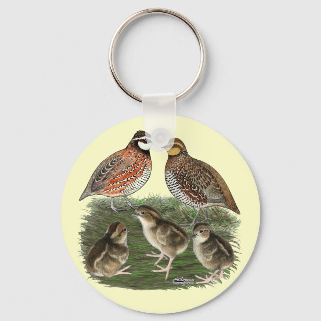 Chaveiro Família de Codorniz Bobwhite (Frente)