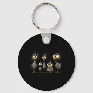Chaveiro Família de Frango Louca Divertida Desenho Animado 