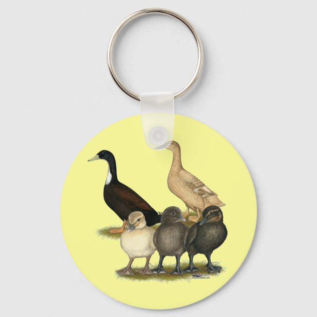 Chaveiro Família de Pato Camada Dourada (Frente)