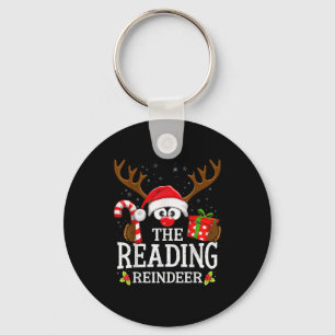 Chaveiro Família de renas de leitura de Natal combinando