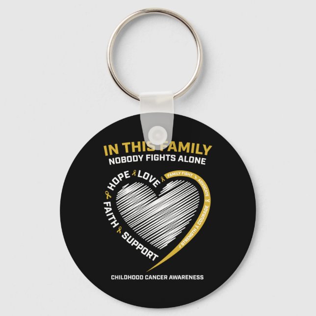 Chaveiro Família Dourada Ninguém luta sozinho Cancer A (Frente)