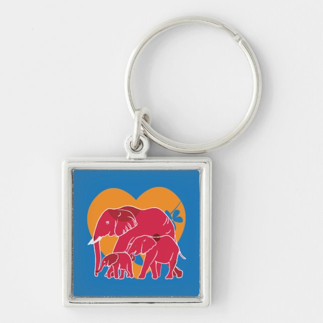 Chaveiro Família Elefante (Frente)