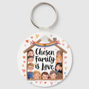 Chaveiro Família Escolhida é Amor Design Afirmação LGBTQ+